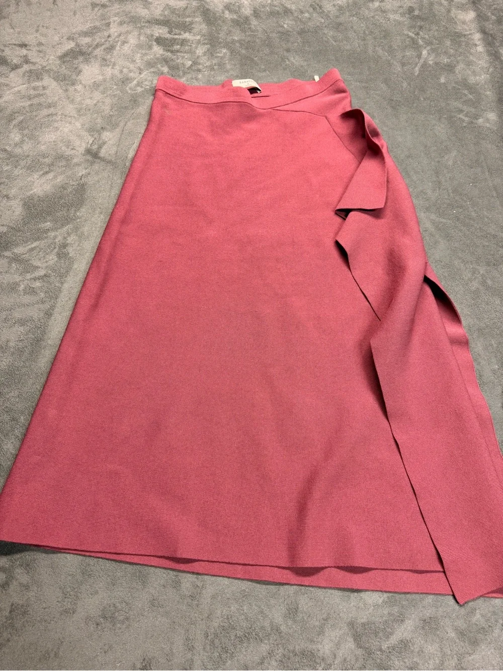 Babaton Pamella Plum Midi Skirt with Flutter - Picture 1 of 9